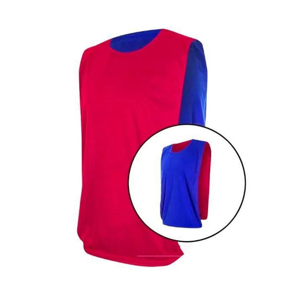 Kit com 15 Coletes Dupla Face Vermelho e Azul - Kanga Sport