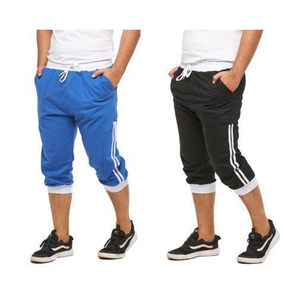 Kit com 2 Bermudas de Moletom Masculina Jogging Treino Hip Hop Dance