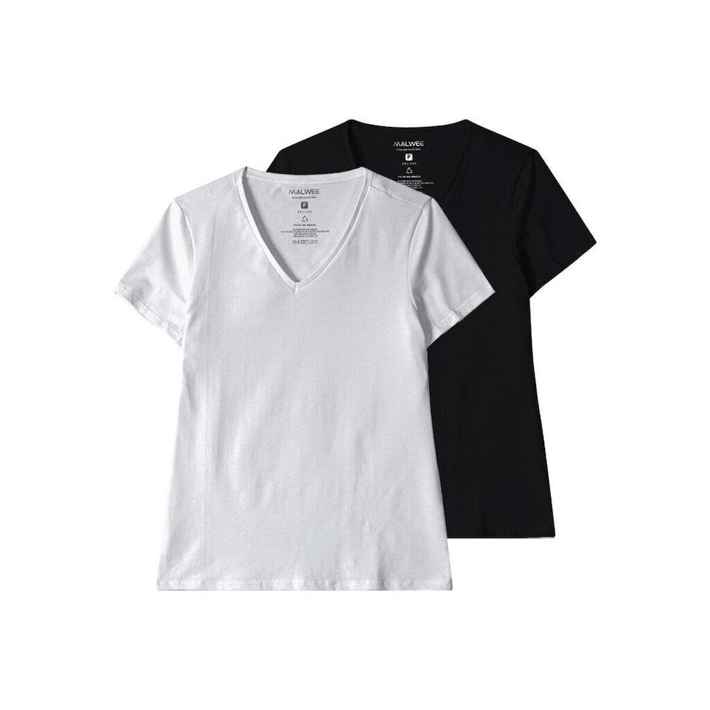 Kit com 2 Camisetas Feminina Malwee 1000004502 Branco