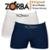 Kit Com 2 Cuecas Boxer Box Seamless Masculina De Algodão Cotton Sem Costura Zorba Ref. 781 - Branco+Azul