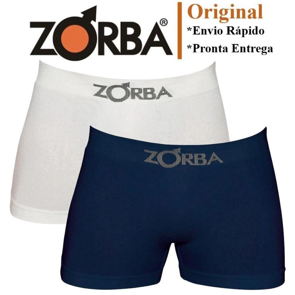 Kit Com 2 Cuecas Boxer Box Seamless Masculina De Algodão Cotton Sem Costura Zorba Ref. 781