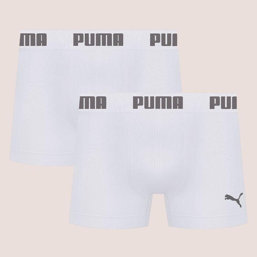 Kit Com 2 Cuecas Boxer Box Sem Costura Masculina Adulta Microfibra Puma