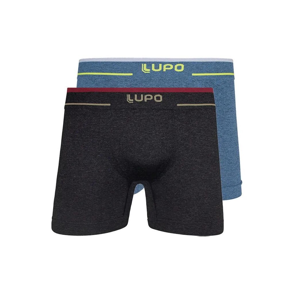 Kit com 2 Cuecas Boxer Lupo 17800-001 Plus Size Azul