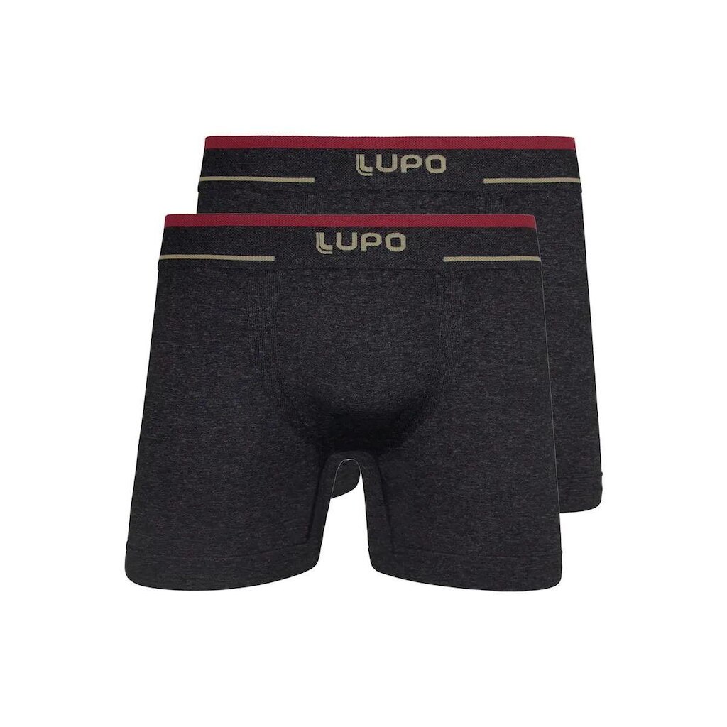 Kit com 2 Cuecas Boxer Lupo 17800-001 Plus Size Cinza