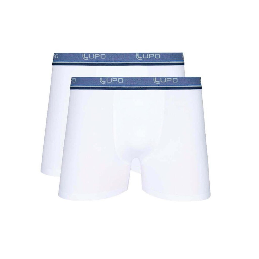 Kit Com 2 Cuecas Boxer Lupo 523-002 Algodão - Brancas