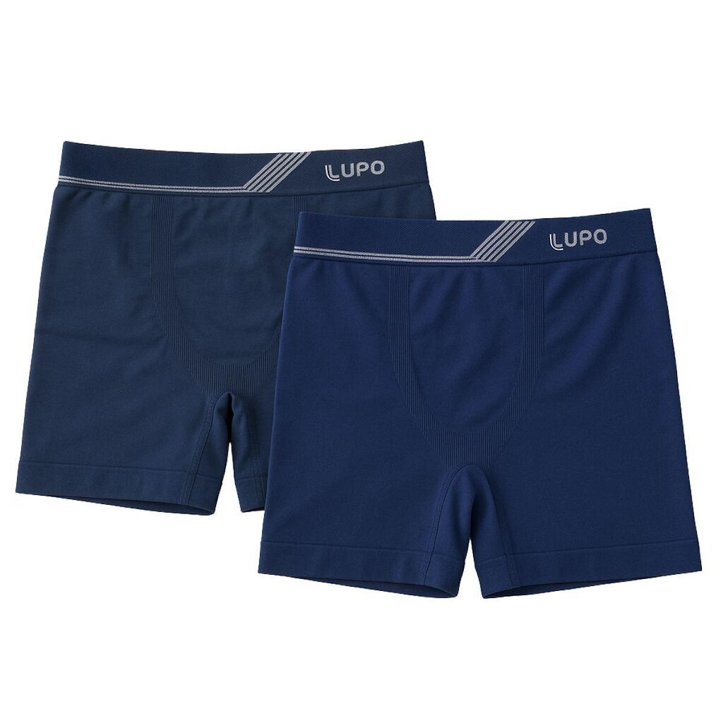 Kit Com 2 Cuecas Boxer Sem Costura Masculino Cueca Poliamida Lupo