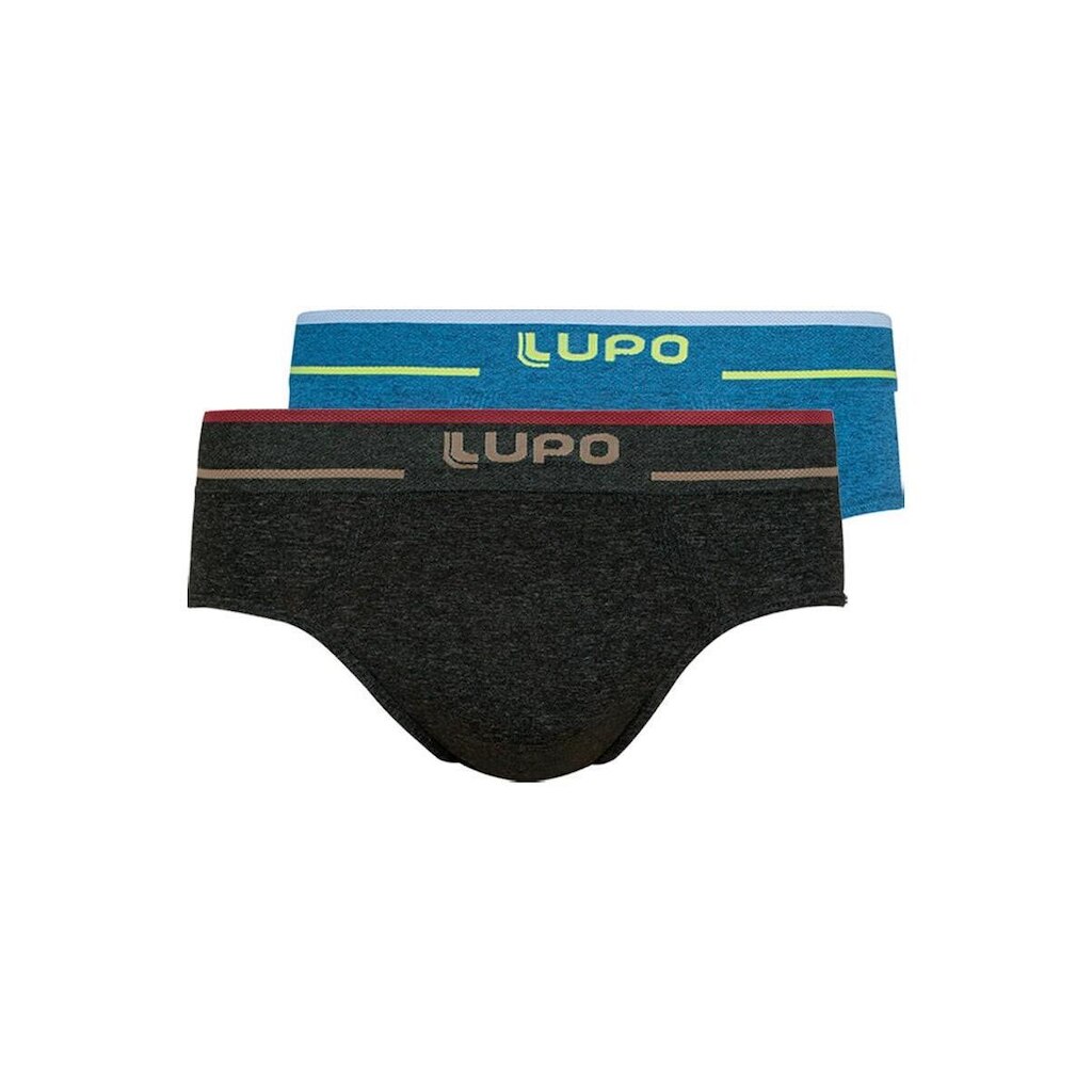 Kit com 2 Cuecas Slip Lupo 624-003 Preto