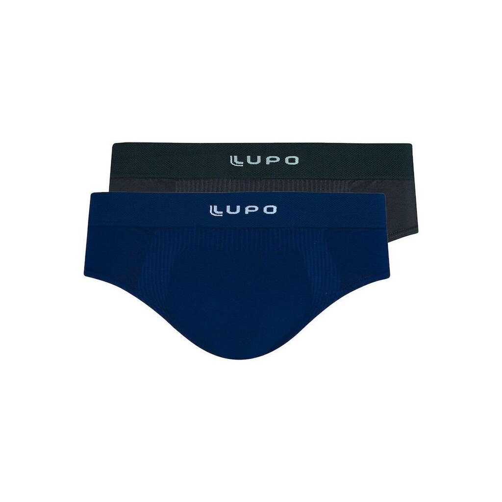 Kit com 2 Cuecas Slip Lupo 681-001 Cinza