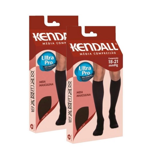 Kit Com 2 Meias 3/4 Alta Compressão Kendall Ultra Pro Original Masculina Com Ponteira - Marrom Menor preço em Kit Com 2 Meias 3/4 Alta Compressão Kendall Ultra Pro Original Masculina Com Ponteira - Marrom