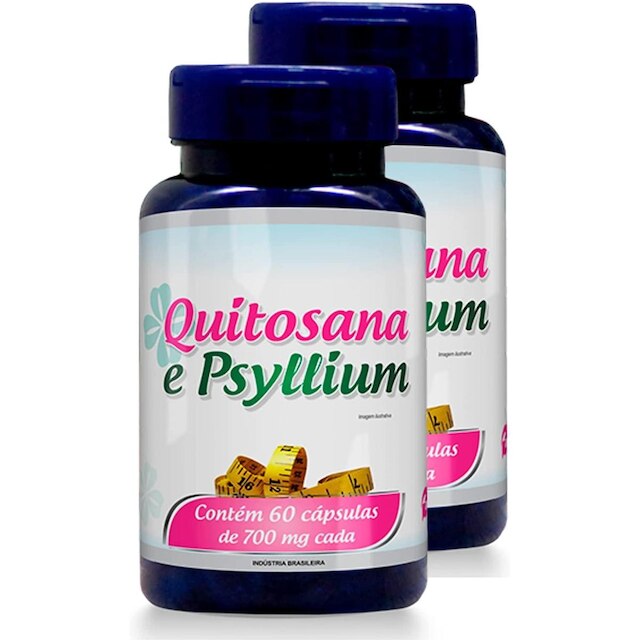 Kit Com 2 - Quitosana Com Psyllium 60 Cápsulas de 700mg Promel - Branco ...