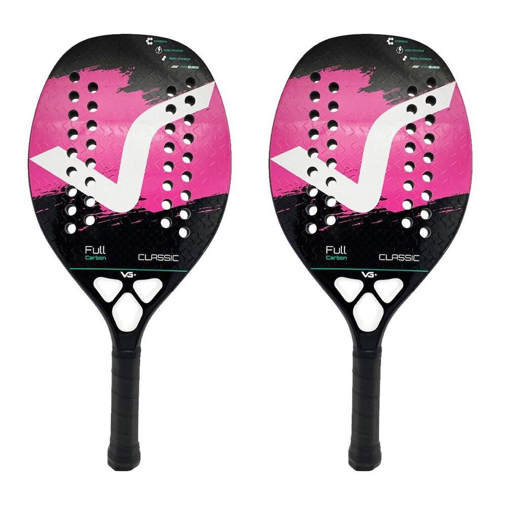 Kit Com 2 Raquetes De Beach Tennis Classic Full Carbon Vg Plus