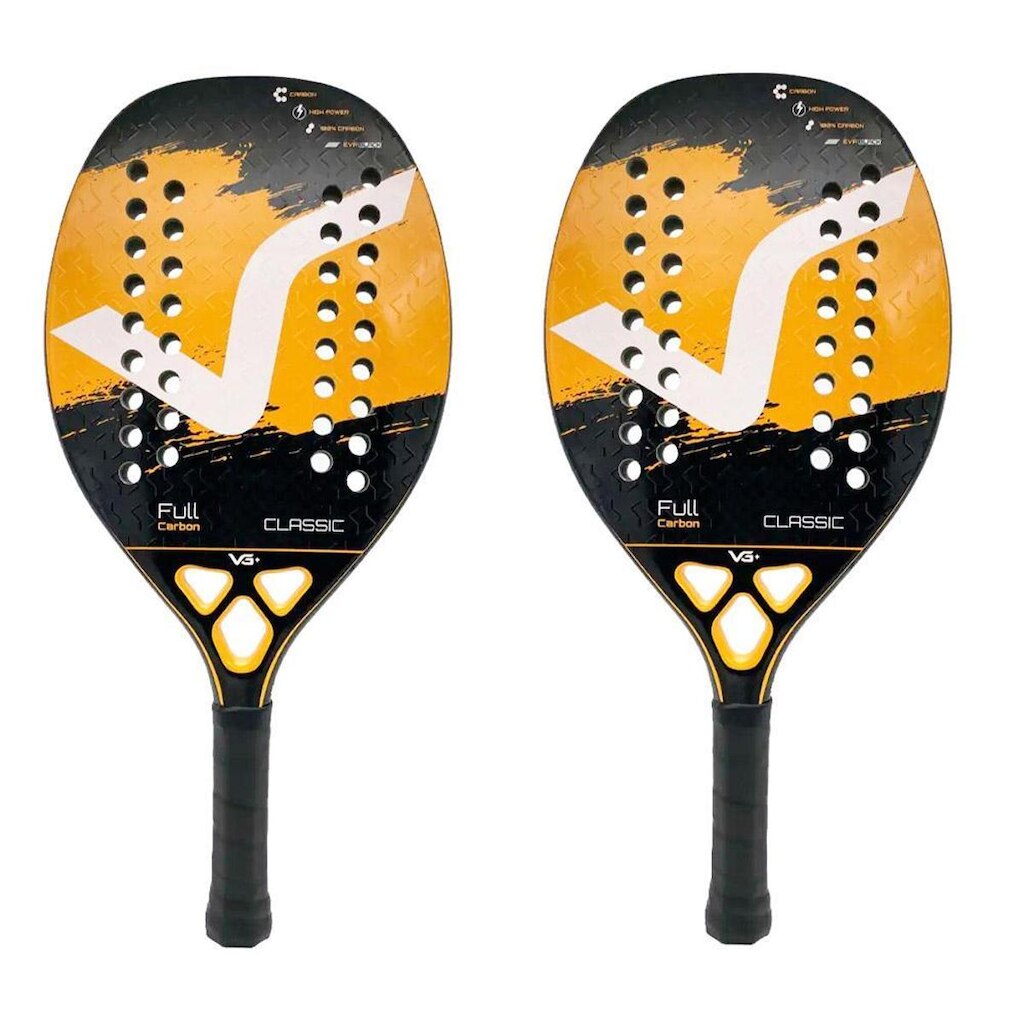 Kit Com 2 Raquetes De Beach Tennis Classic Full Carbon Vg Plus