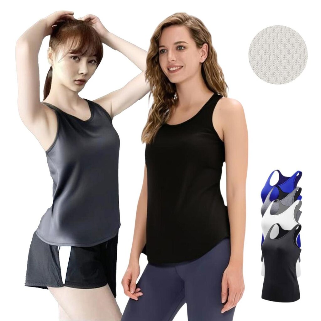 Kit Com 2 Regatas Dry Tecido Furadinho Feminina