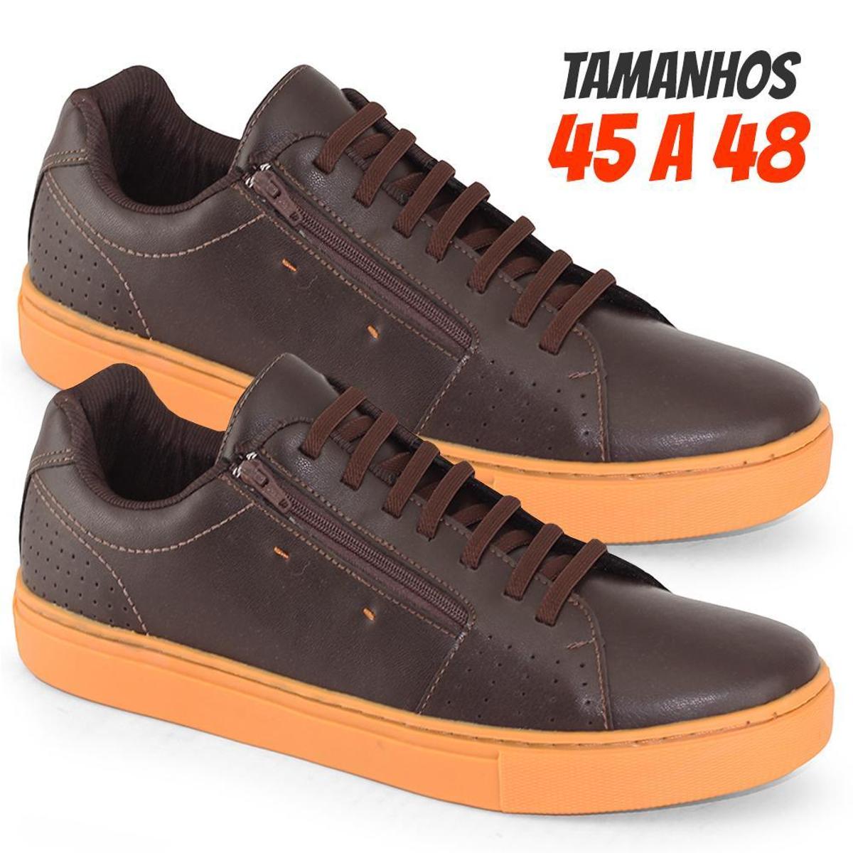 Kit com 2 Sapatênis MS Seven Garage Ziper e Elástico Café - Tamanho 48 -  Marrom | Netshoes