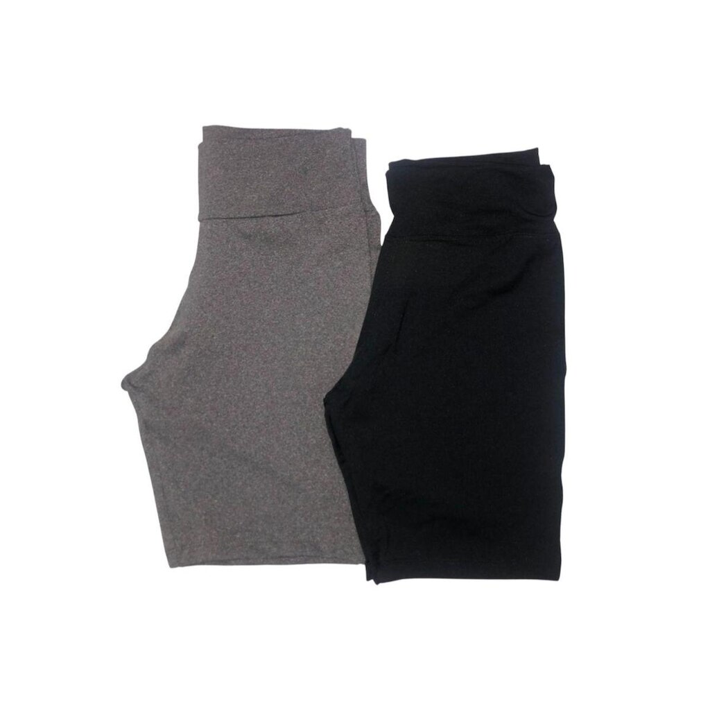 Kit Com 2 Shorts Legging Feminino - Preto e Cinza