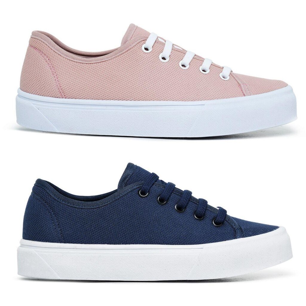 Kit Com 2 Tênis Casual Feminino Básico Leve Confortavel Dia A Dia