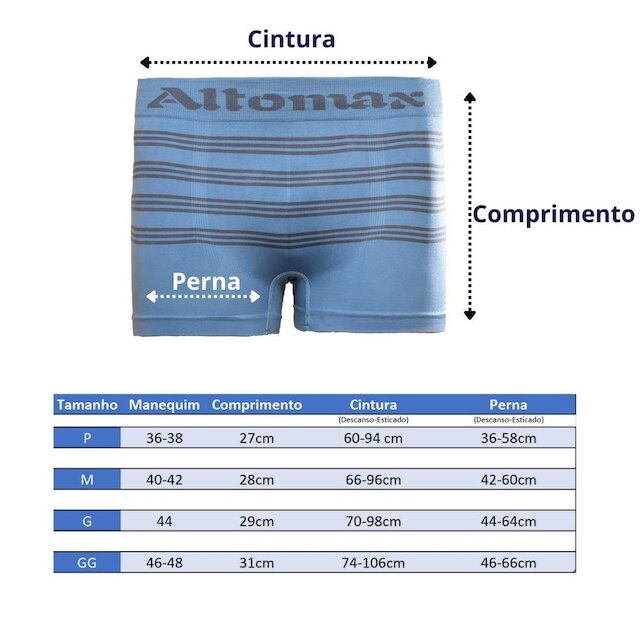 Kit com 20 Cuecas Altomax listrada - poliester e elastano