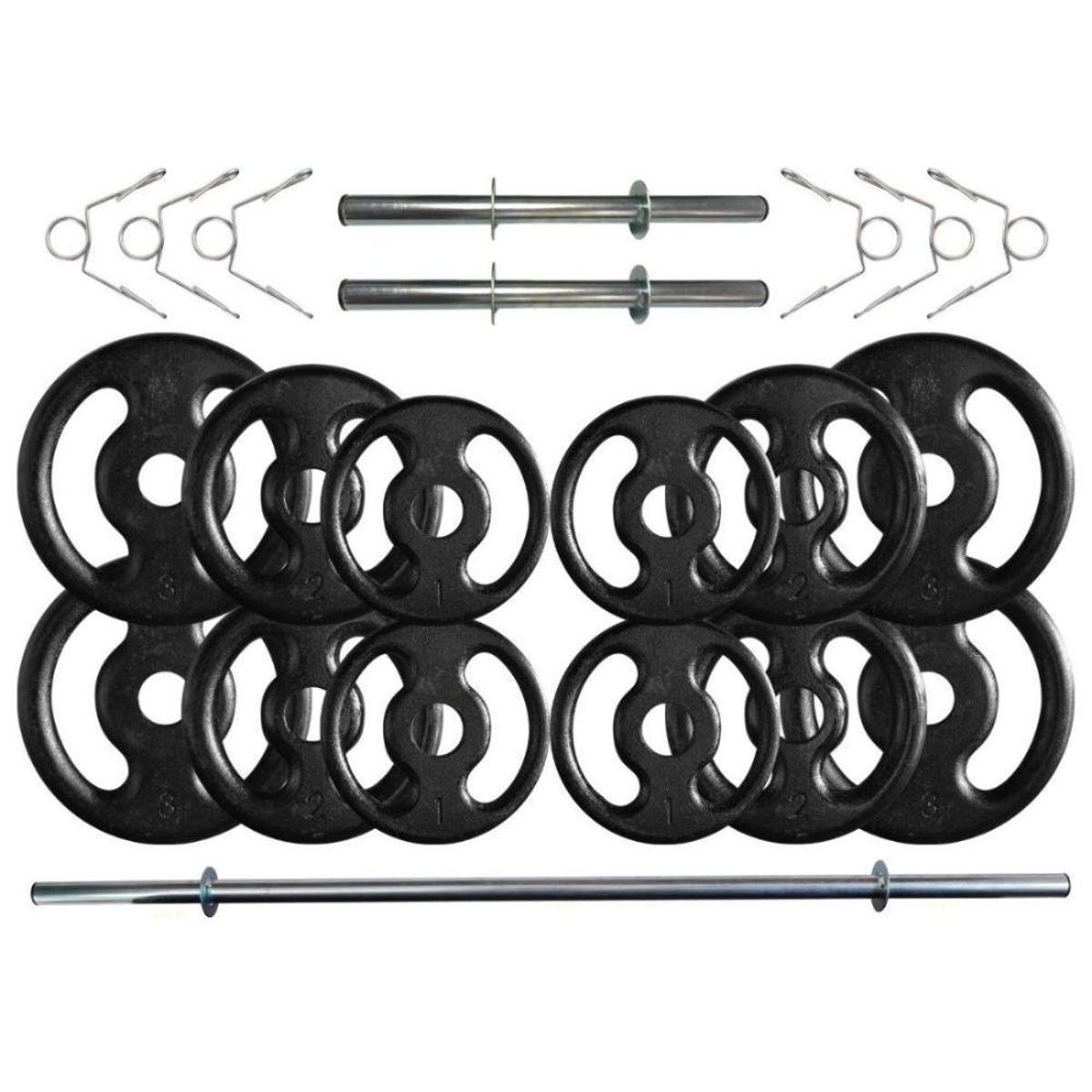 Kit com 24 Kg de Anilhas Ferro Fundido + Barras de Supino e Halteres é ruim? Kit com 24 Kg de Anilhas Ferro Fundido + Barras de Supino e Halteres é boa?