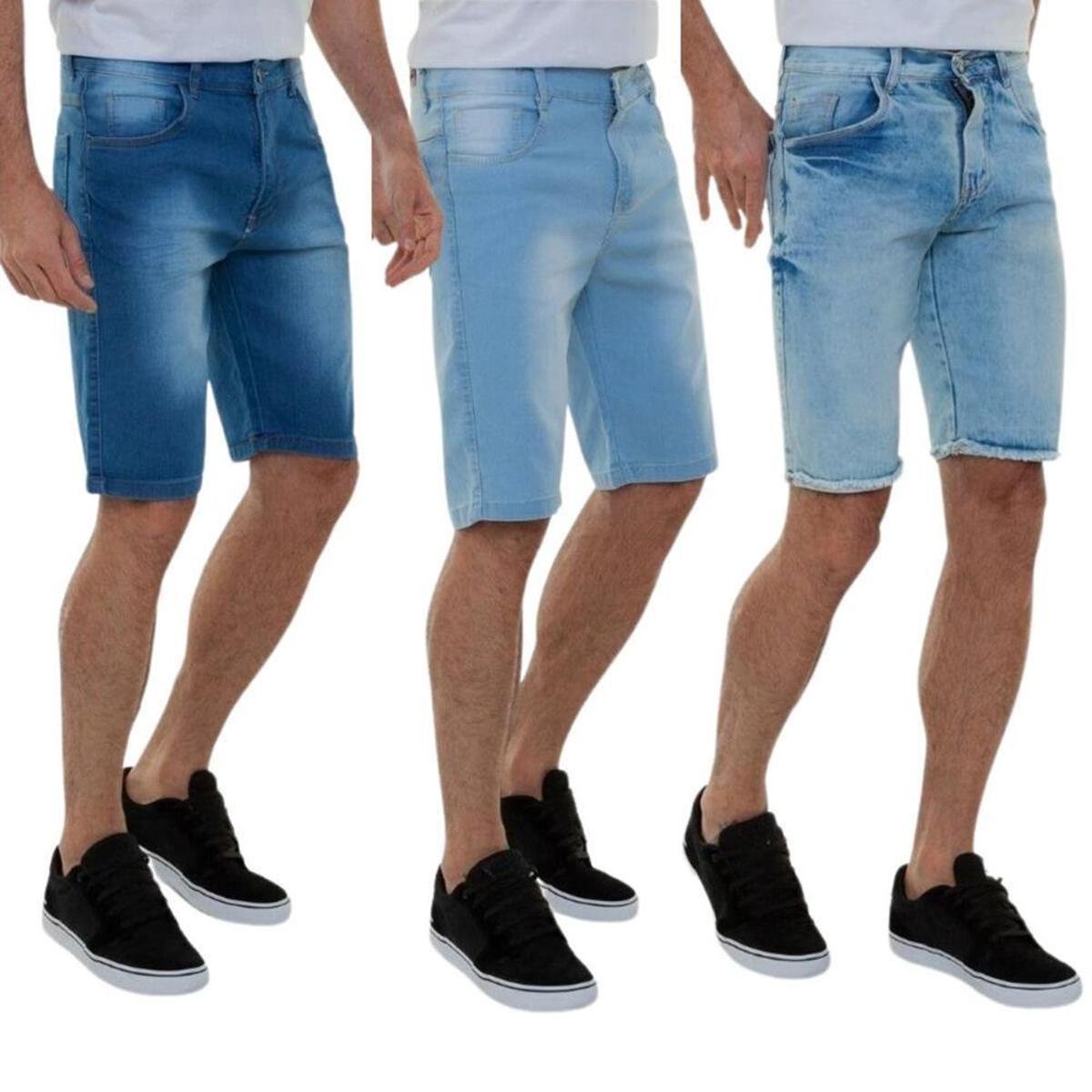 Kit Com 3 Bermudas Jeans Claro Versatti Masculinas Fresno Menor preço em Kit Com 3 Bermudas Jeans Claro Versatti Masculinas Fresno