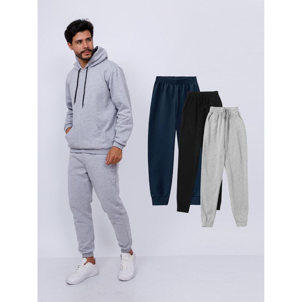 Kit Com 3 Calça Moletom Felpado Masculino - ACP