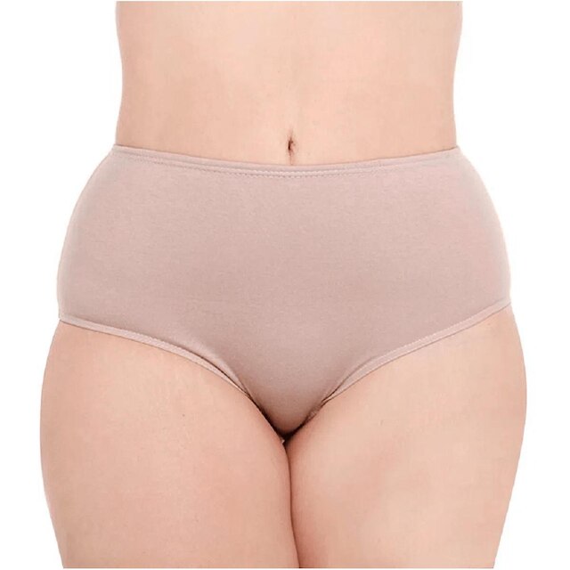 Kit Com 3 Calcinhas Para Senhora Em Algodão Lisa Kellynha