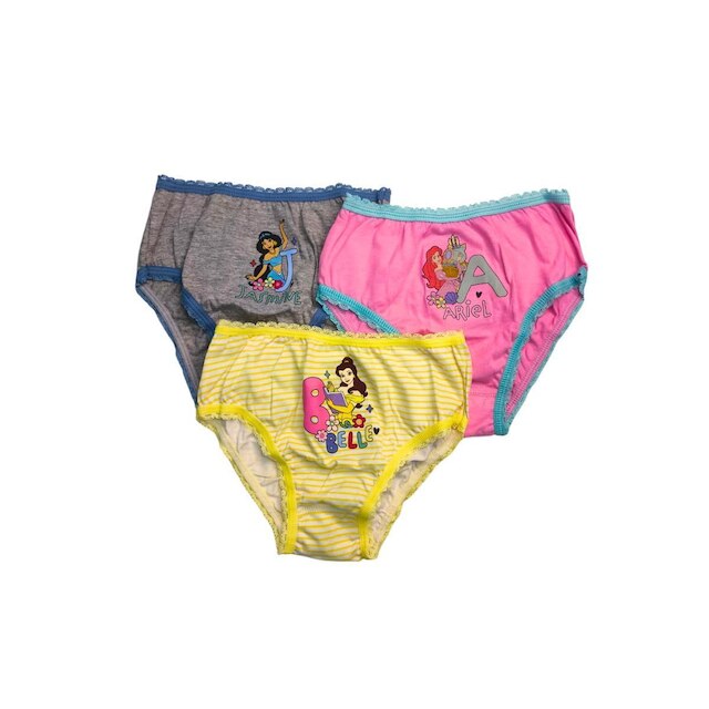 Kit com 3 calcinhas Princesas Sortidas Lobinha Lupo