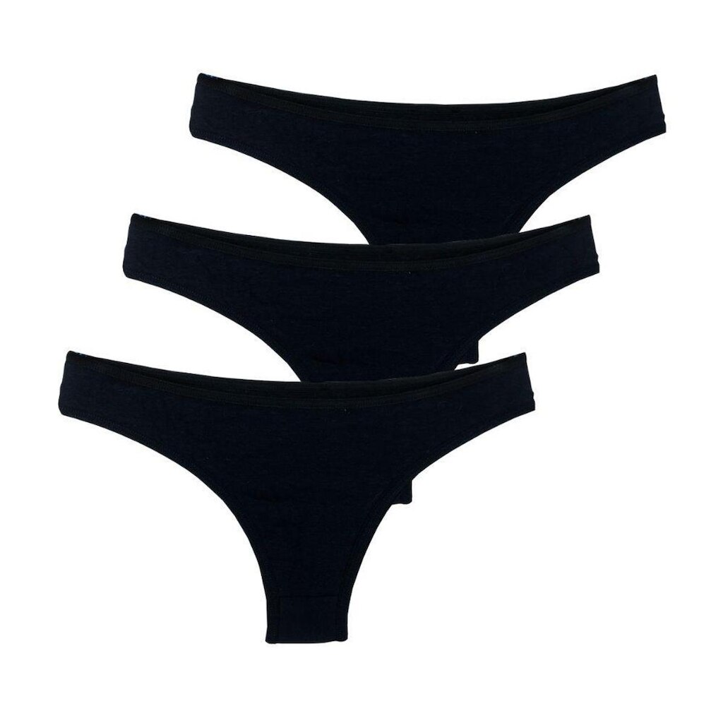 Kit com 3 Calcinhas Tanga Try Basics Confortável Cotton Algodão Premium
