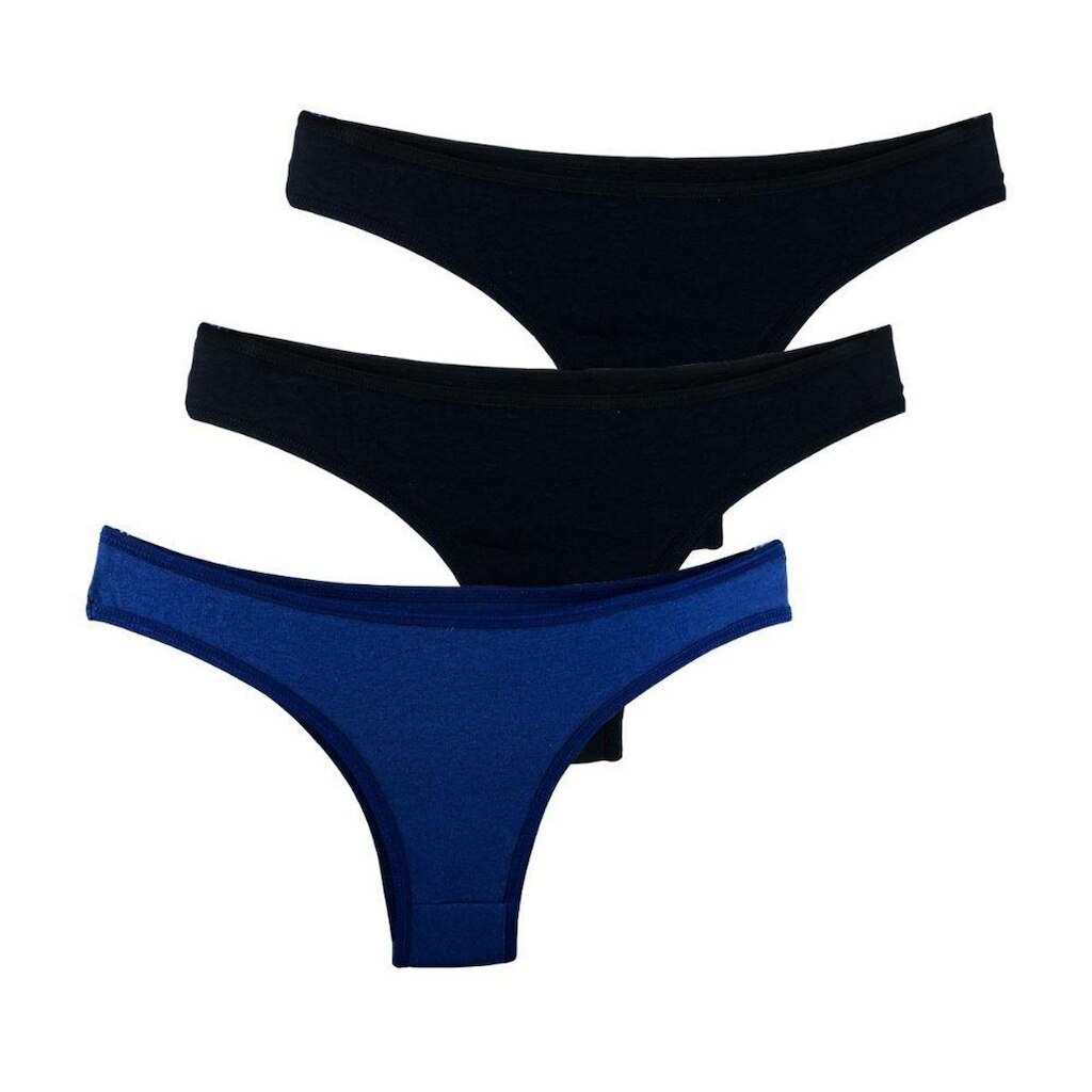 Kit com 3 Calcinhas Tanga Try Basics Confortável Cotton Algodão Premium