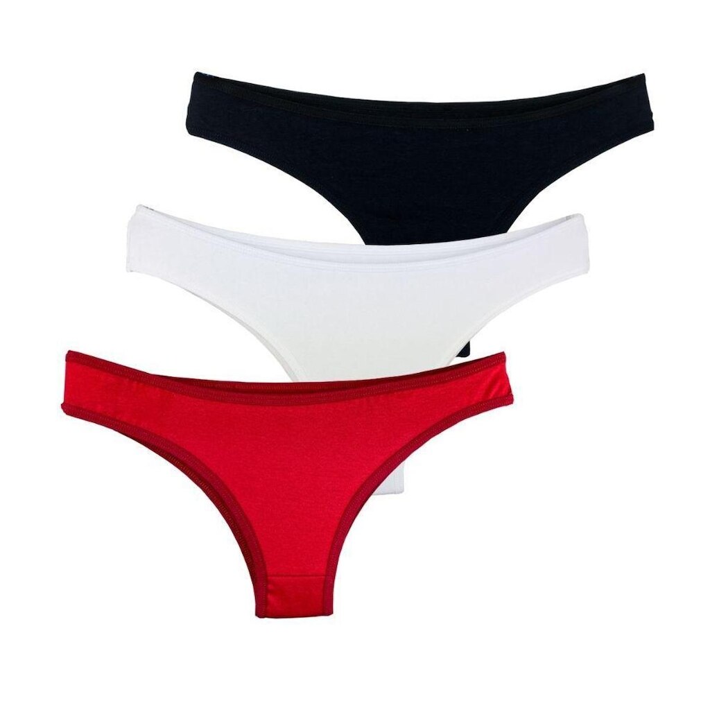 Kit com 3 Calcinhas Tanga Try Basics Confortável Cotton Algodão Premium