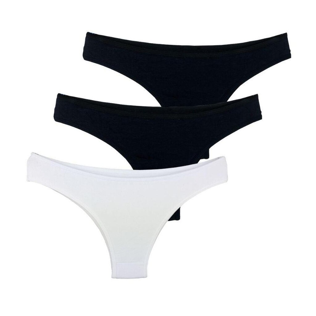 Kit com 3 Calcinhas Tanga Try Basics Confortável Cotton Algodão Premium