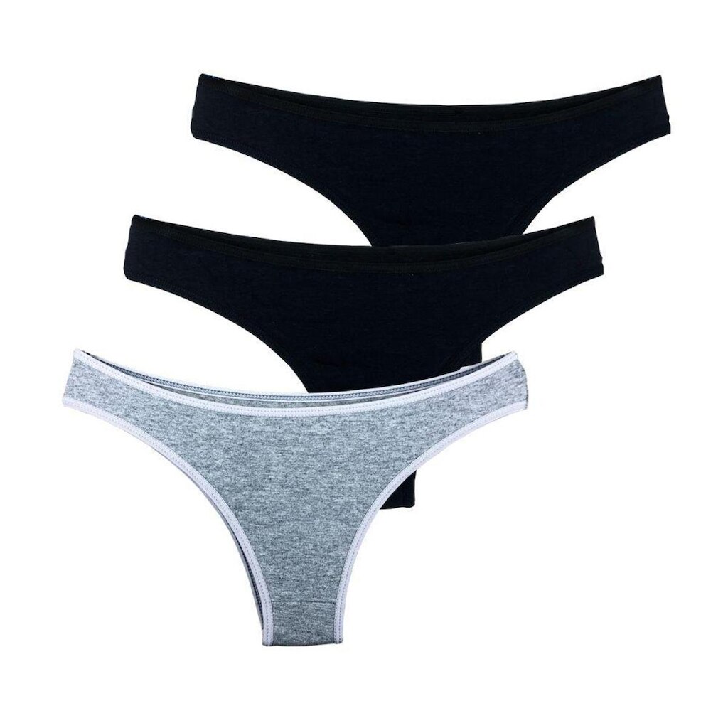 Kit com 3 Calcinhas Tanga Try Basics Confortável Cotton Algodão Premium