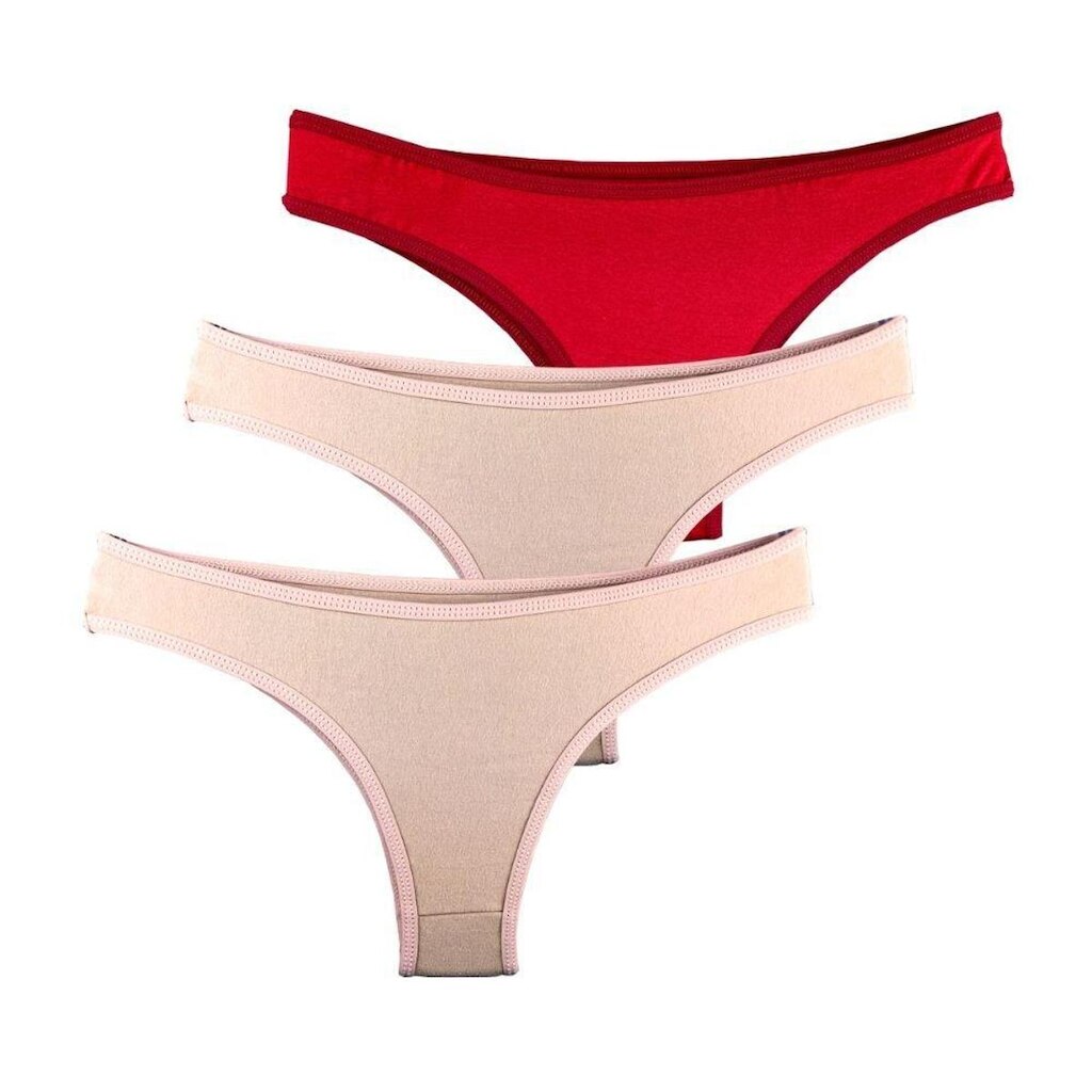 Kit com 3 Calcinhas Tanga Try Basics Confortável Cotton Algodão Premium