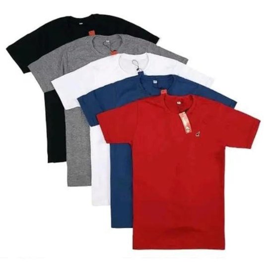 Kit com 3 Camisas Gola Careca Masculino Adulto - Preço de Atacado - P - Sortido Menor preço em Kit com 3 Camisas Gola Careca Masculino Adulto - Preço de Atacado - P - Sortido