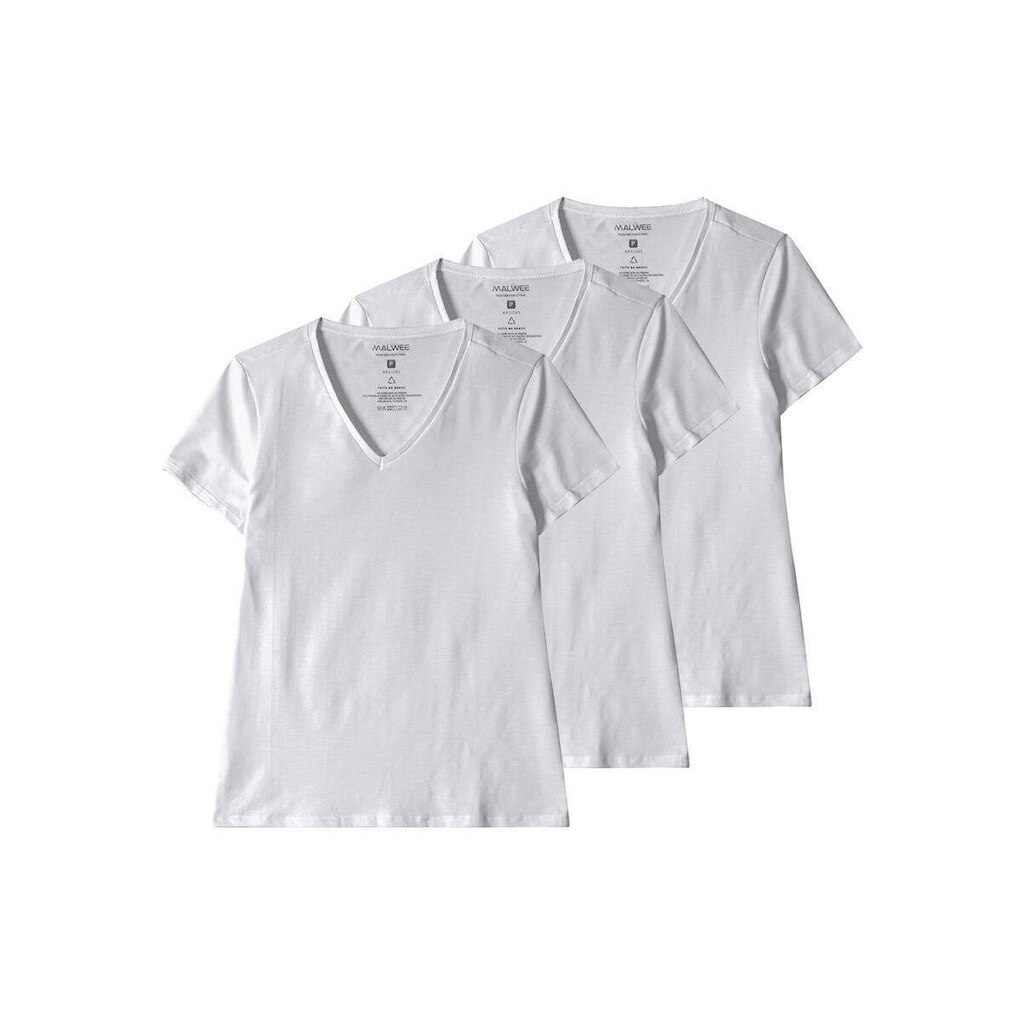 Kit com 3 Camisetas Feminina Malwee 1000004502 Branco