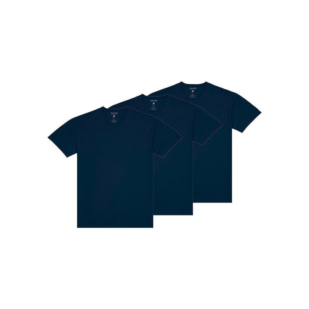 Kit com 3 Camisetas Masculina Malwee 1000004423 Azul Marinho