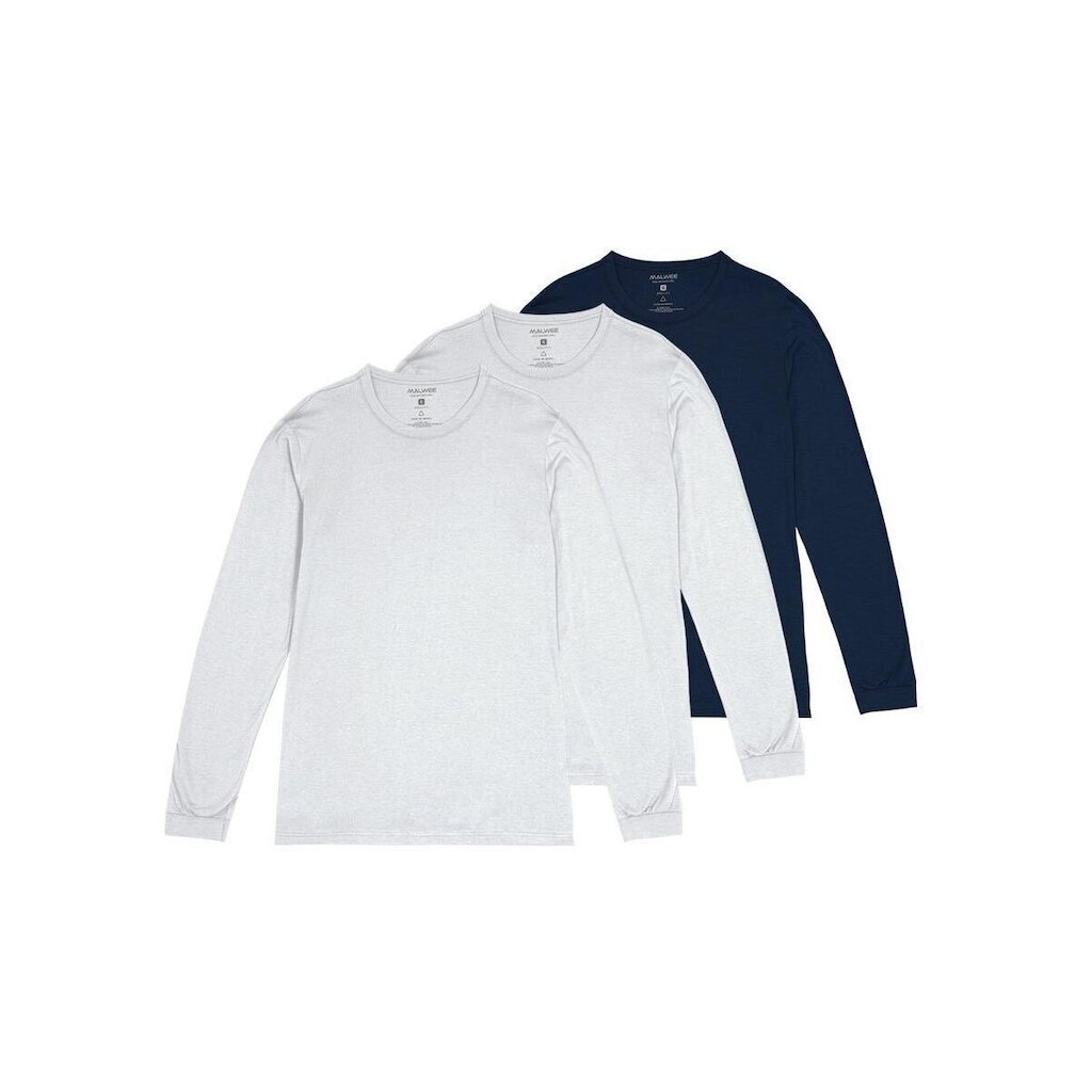 Kit com 3 Camisetas Masculina Malwee 1000006658 Azul Marinho