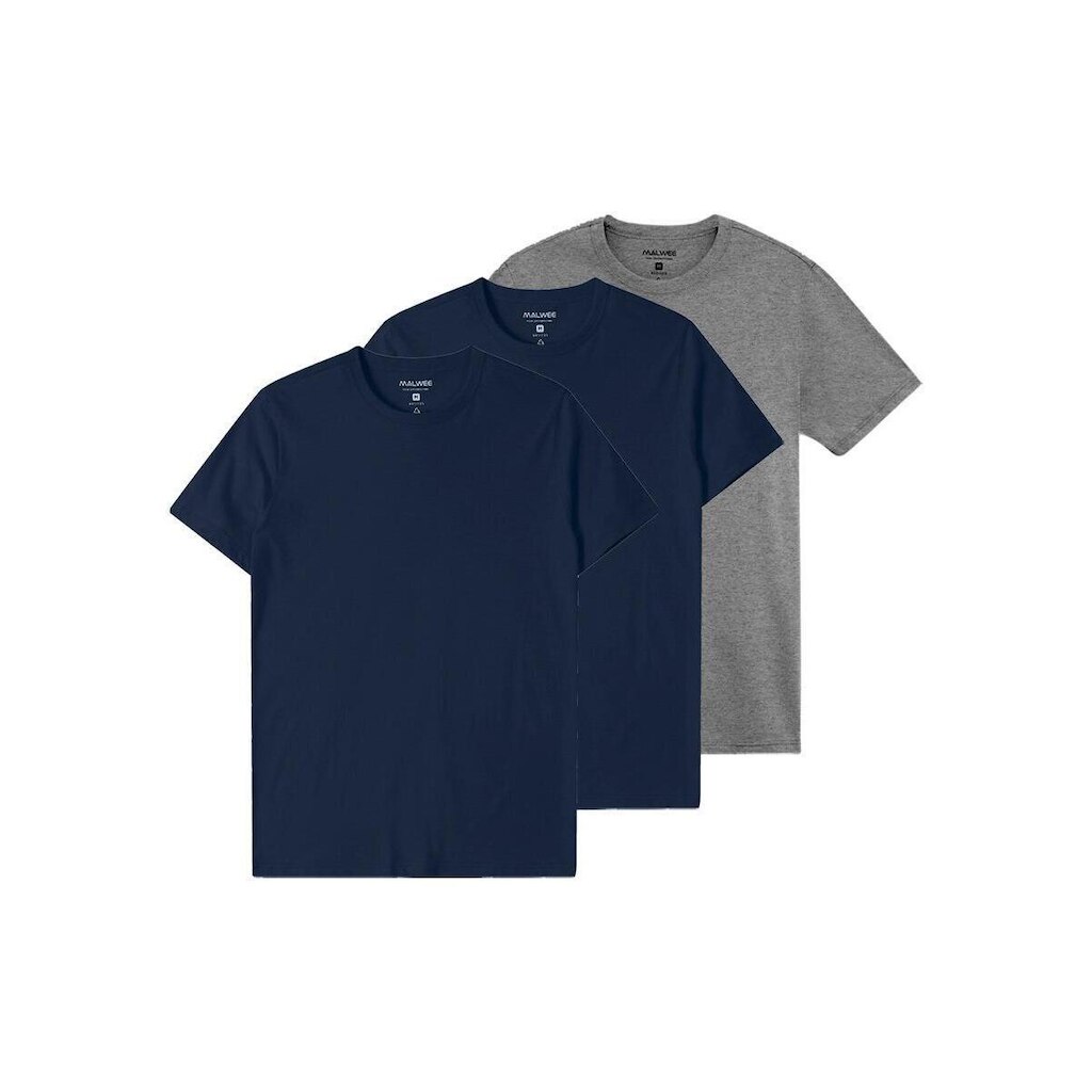 Kit com 3 Camisetas Masculina Malwee 1000015037 Branco