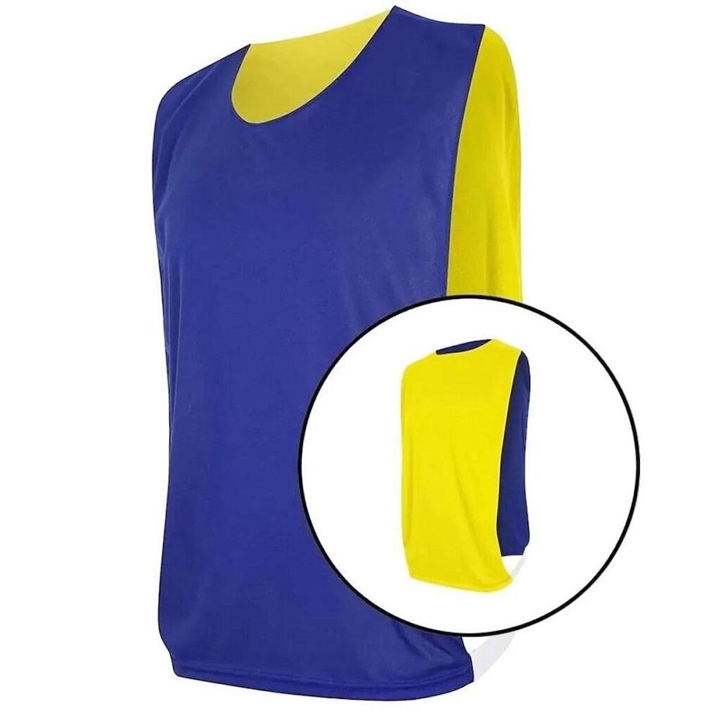 Kit com 3 Coletes Dupla Face Kanga Sport Azul e Amarelo