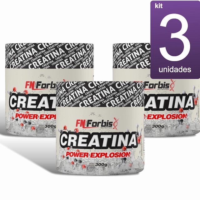 KIT com 3 Creatina Monohidratada FN Forbis Power 300g - Branco | Netshoes