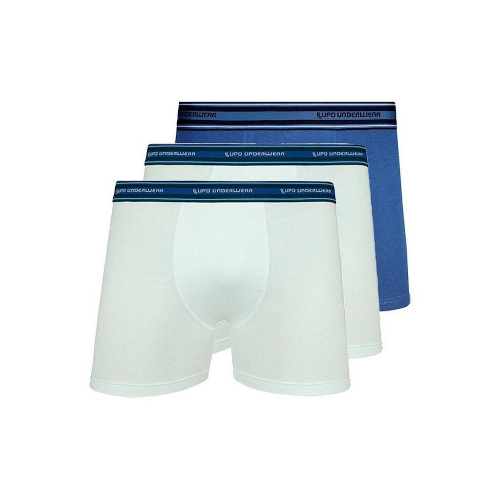 Kit com 3 Cuecas Boxer Lupo 523-003 Branco