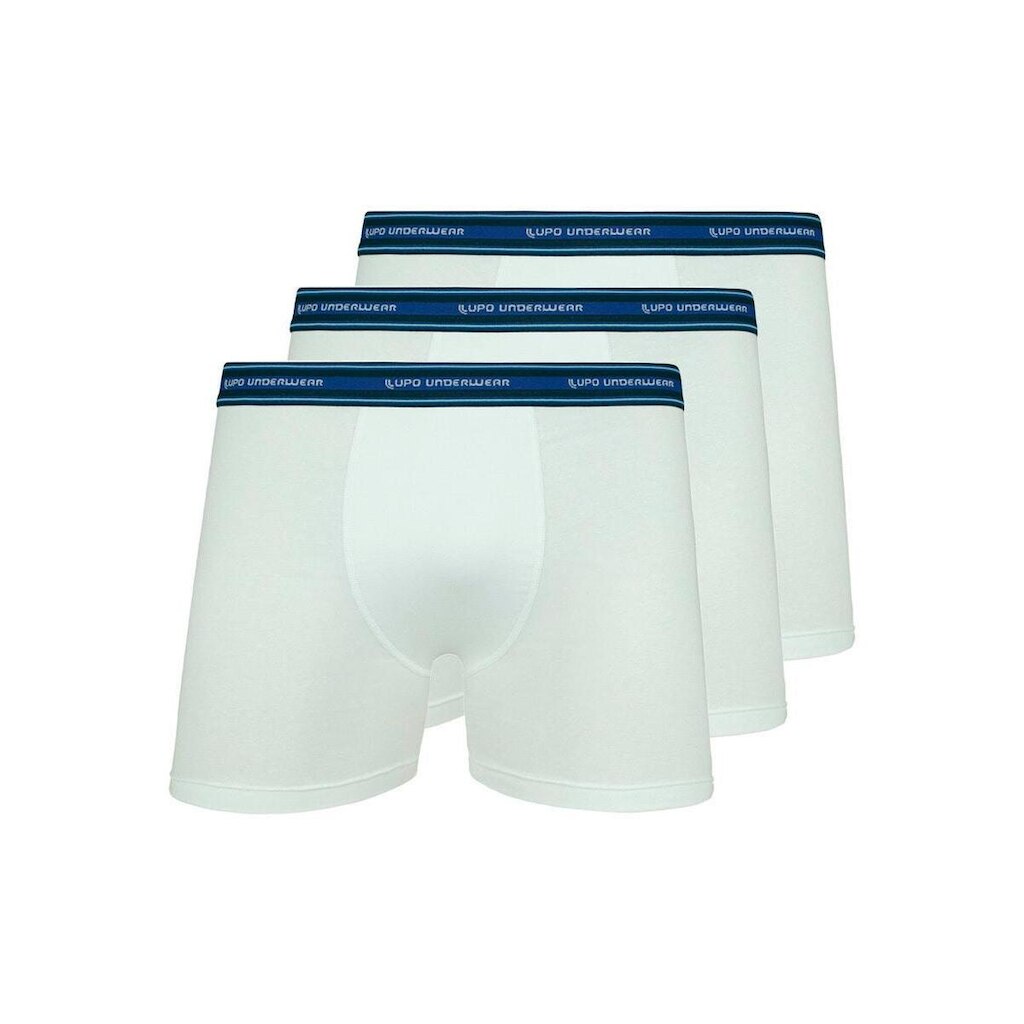 Kit com 3 Cuecas Boxer Lupo 523-003 Branco