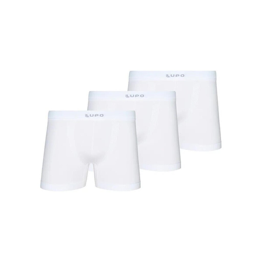 Kit com 3 Cuecas Boxer Lupo 661-001 Branco
