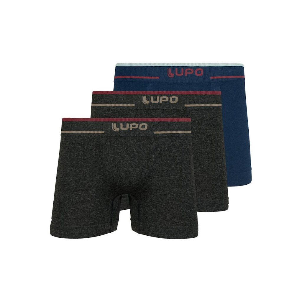 Kit com 3 Cuecas Boxer Lupo 733-004 Vermelho