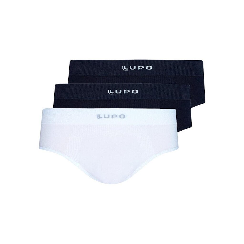 Kit com 3 Cuecas Slip Lupo 681-001 Cinza