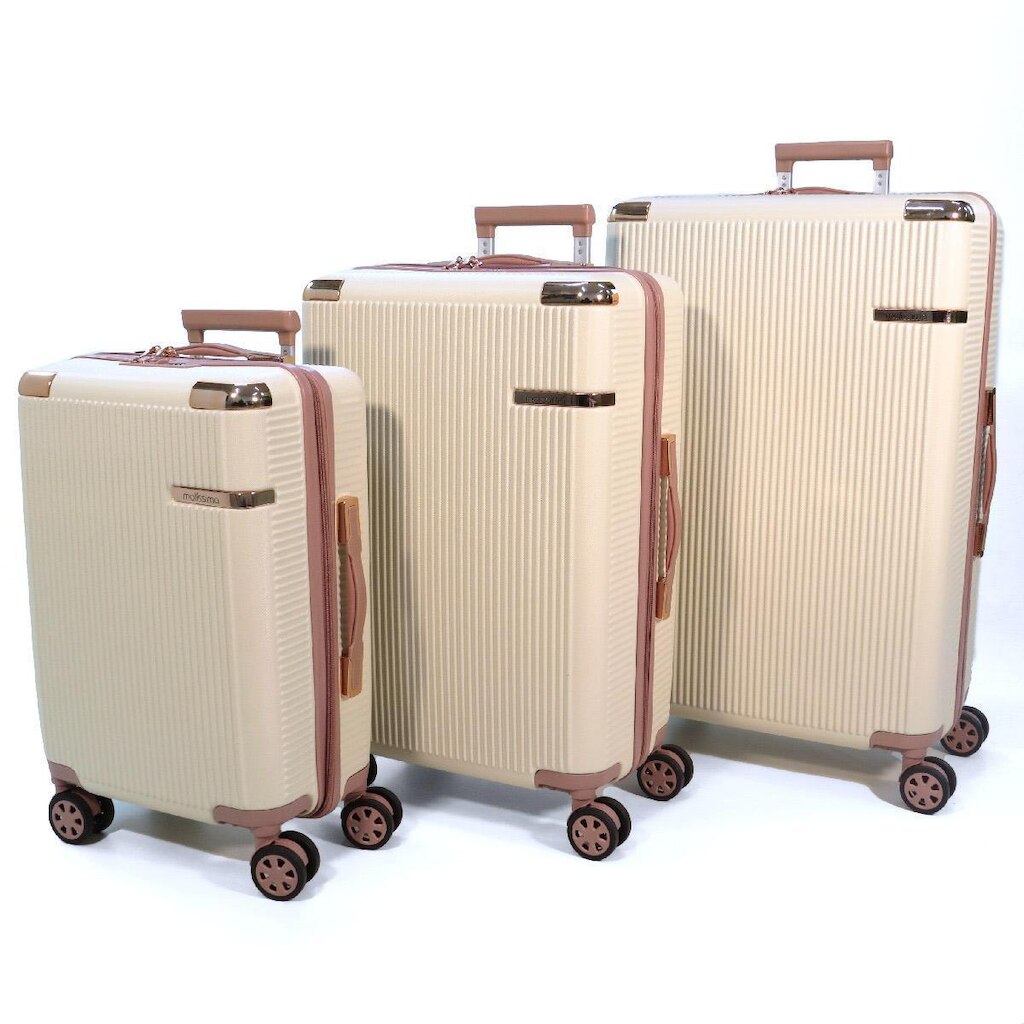 Kit com 3 Malas de Viagem Bordo Média e Grande com Cadeado - Linha Genebra