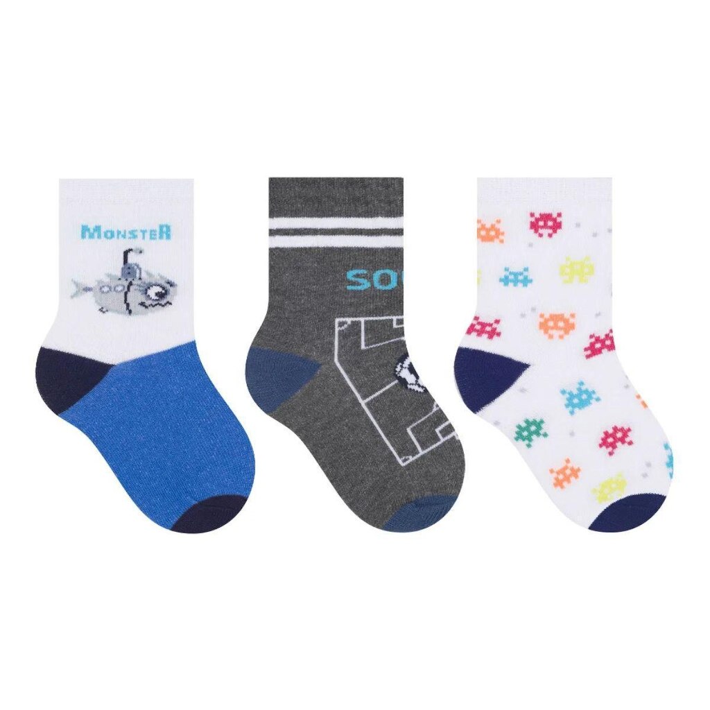 kit com 3 meias de bebê para menino Selene