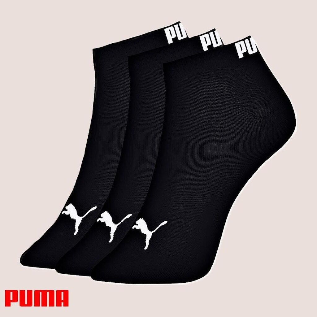 Kit Com 3 Pares Meia Puma Cano Curto Sapatilha Feminino