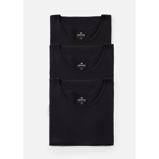 Kit Com 3 Regatas Masculinas Básicas Slim Hering