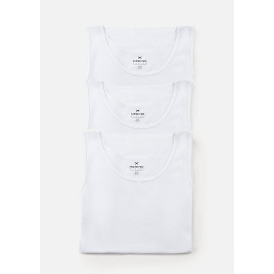 Kit Com 3 Regatas Masculinas Básicas Slim Hering