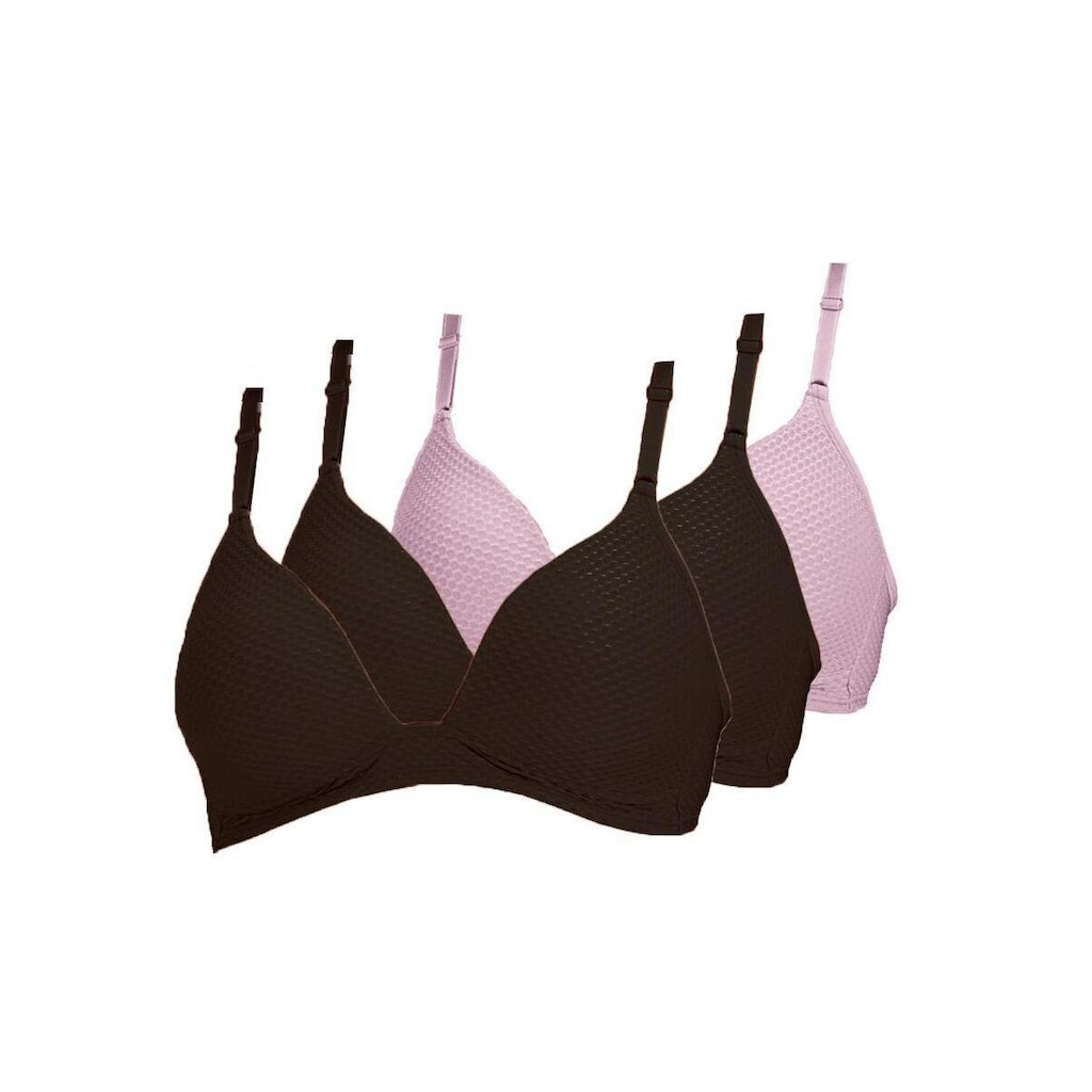Kit com 3 Sutiãs sem Aro com Bojo Dilady 203101 Rosa